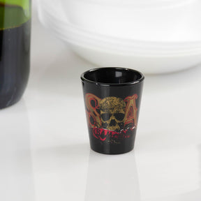 Sons Of Anarchy Logo Shot Glass | Set Of 4 SAMCRO Logo Bar Glasses | 1.5 Ounces