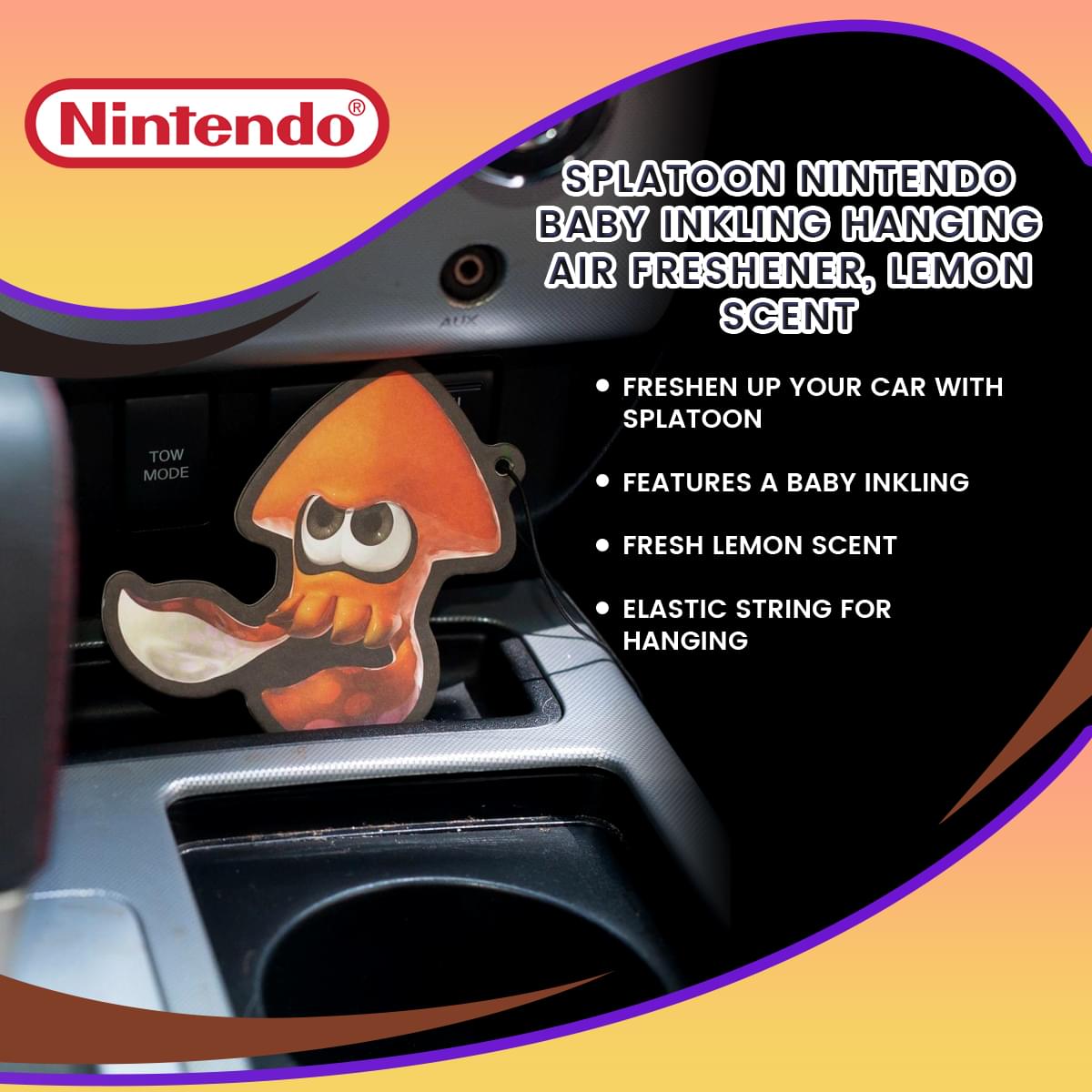 Splatoon Nintendo Baby Inkling Hanging Air Freshener, Lemon Scent