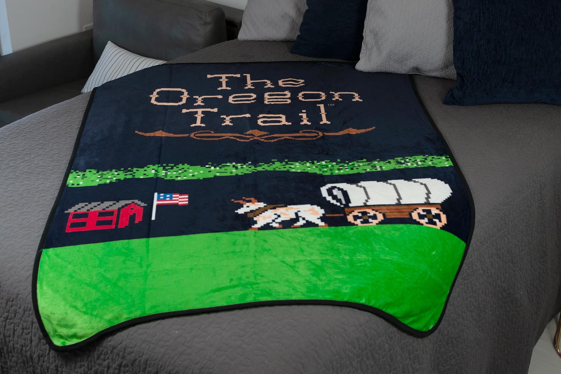 The Oregon Trail Video Game Large Fleece Throw Blanket | 60 x 45 Inches