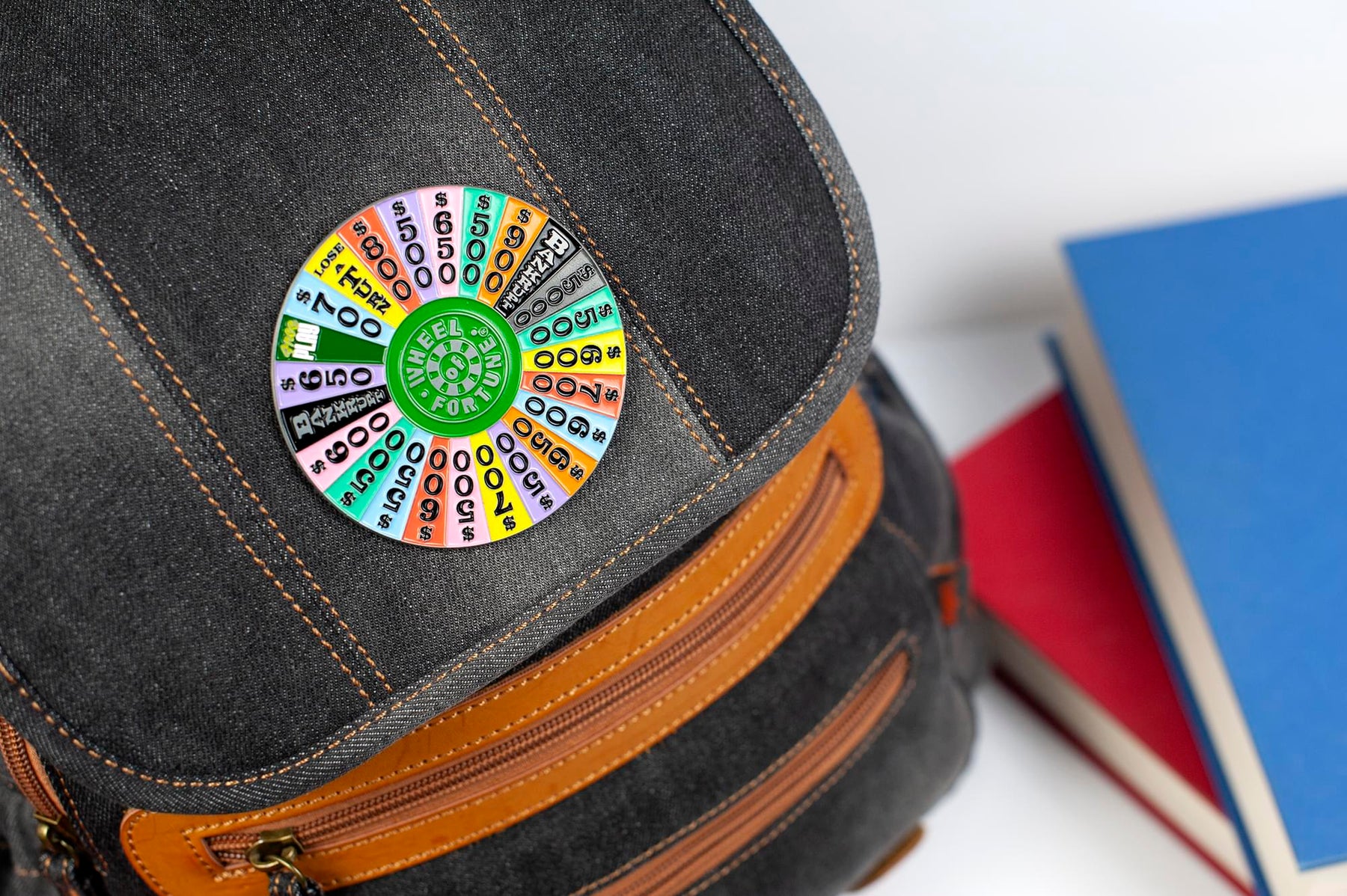 Wheel Of Fortune Game Show Spin Wheel Enamel Backpack Pin | Measures 3 Inches