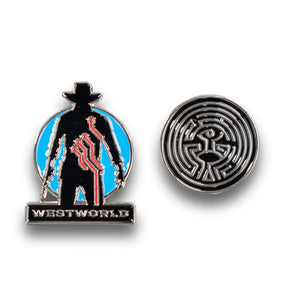 EXCLUSIVE Westworld Man In Black & Maze Pins | Enamel Collector Pins | Set of 2