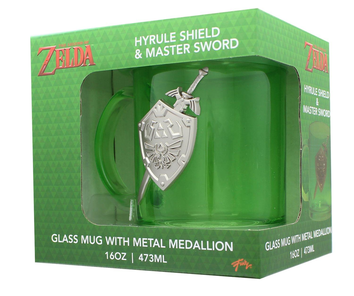 The Legend of Zelda Hylian Shield 16oz Green Glass Coffee Mug