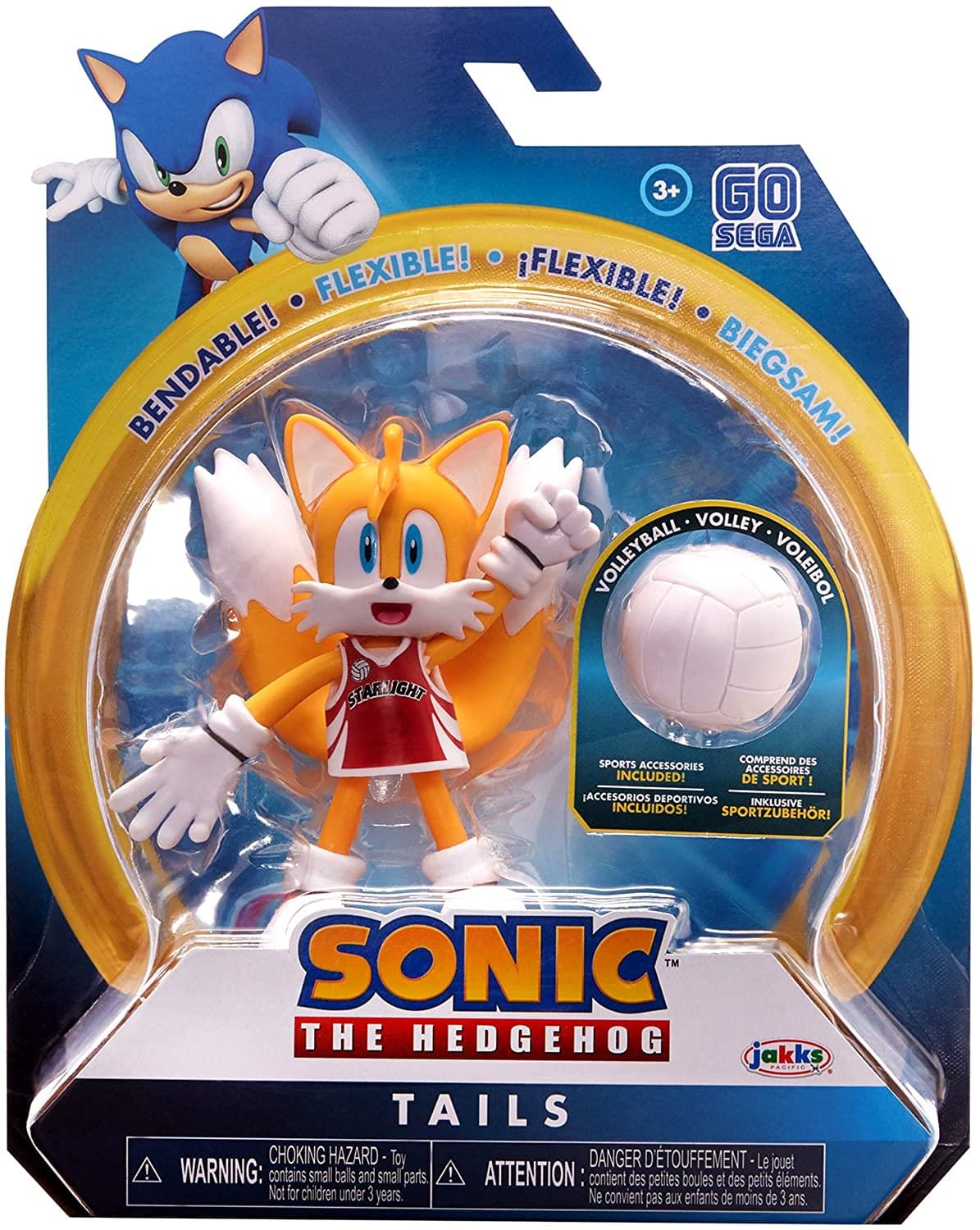 Sonic the Hedgehog 4 Inch Bendable Figure | Volleyball Tails