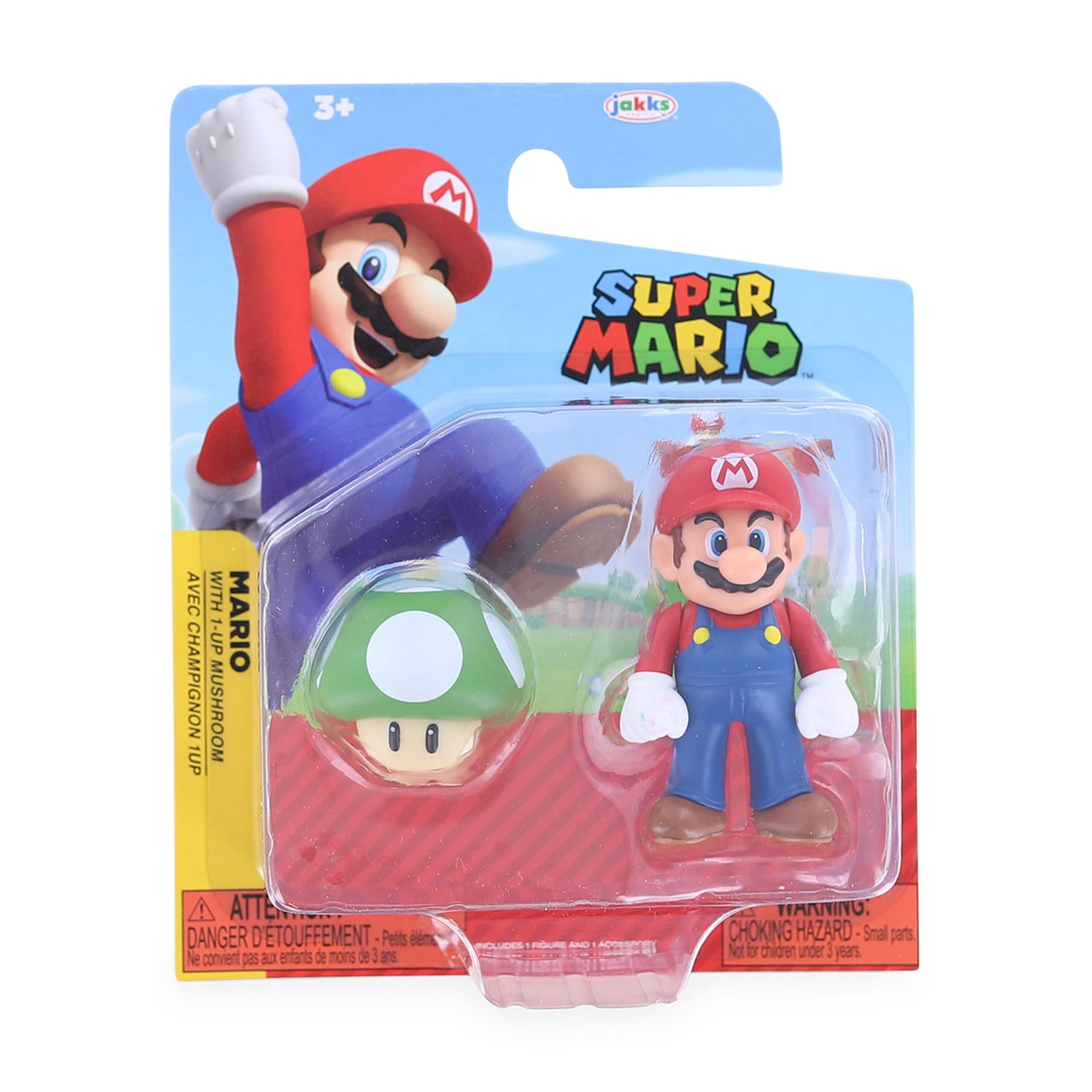 Super Mario World of Nintendo 2.5 Inch Figure | Mario with 1-Up Mushroom