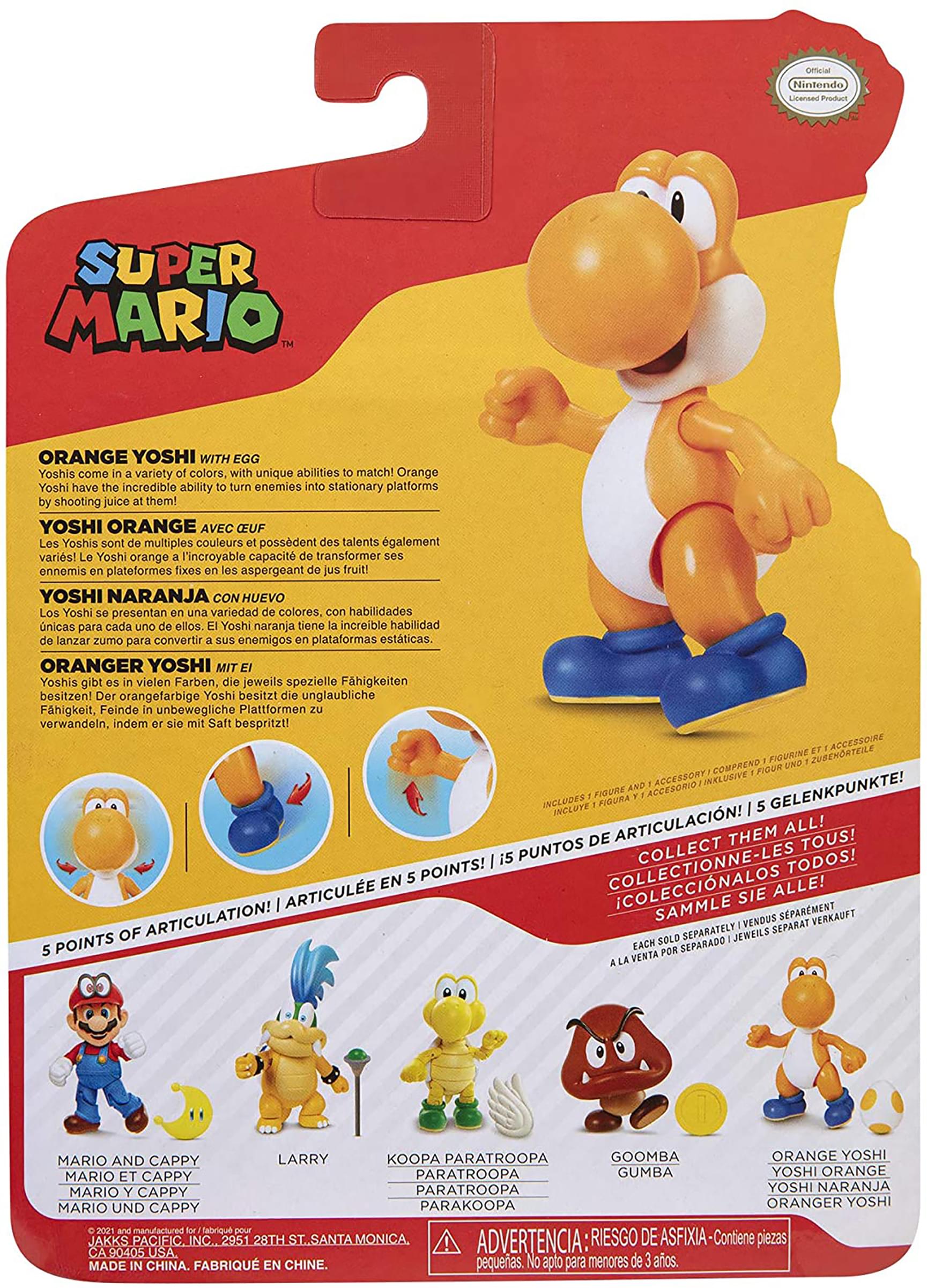 Super Mario World of Nintendo 4 Inch Figure | Orange Yoshi