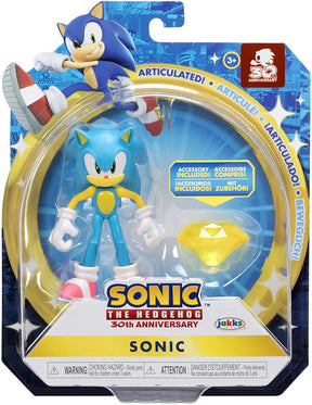 Sonic the Hedgehog 4 Inch Figure | Modern Sonic with Yellow Chaos Emerald