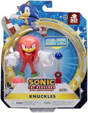 Sonic the Hedgehog 4 Inch Figure | Modern Knuckles with Blue Checkpoint