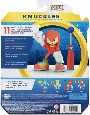 Sonic the Hedgehog 4 Inch Figure | Modern Knuckles with Blue Checkpoint