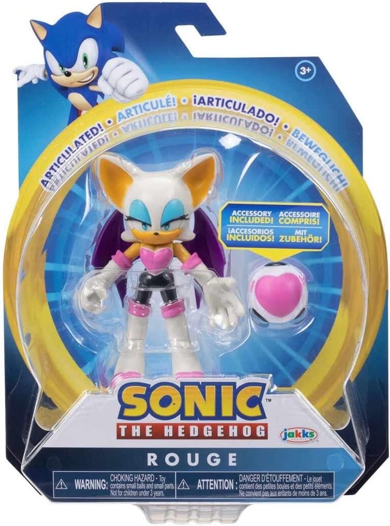 Sonic the Hedgehog 4 Inch Figure | Rouge the Bat with Heart Bomb