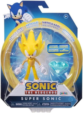 Sonic the Hedgehog 4 Inch Figure | Super Sonic (Modern) with Chaos Emerald