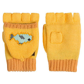 Minecraft Ocelot Fingerless Knit Gloves with Convertible Mitten Covers