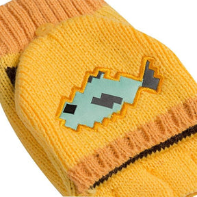Minecraft Ocelot Fingerless Knit Gloves with Convertible Mitten Covers
