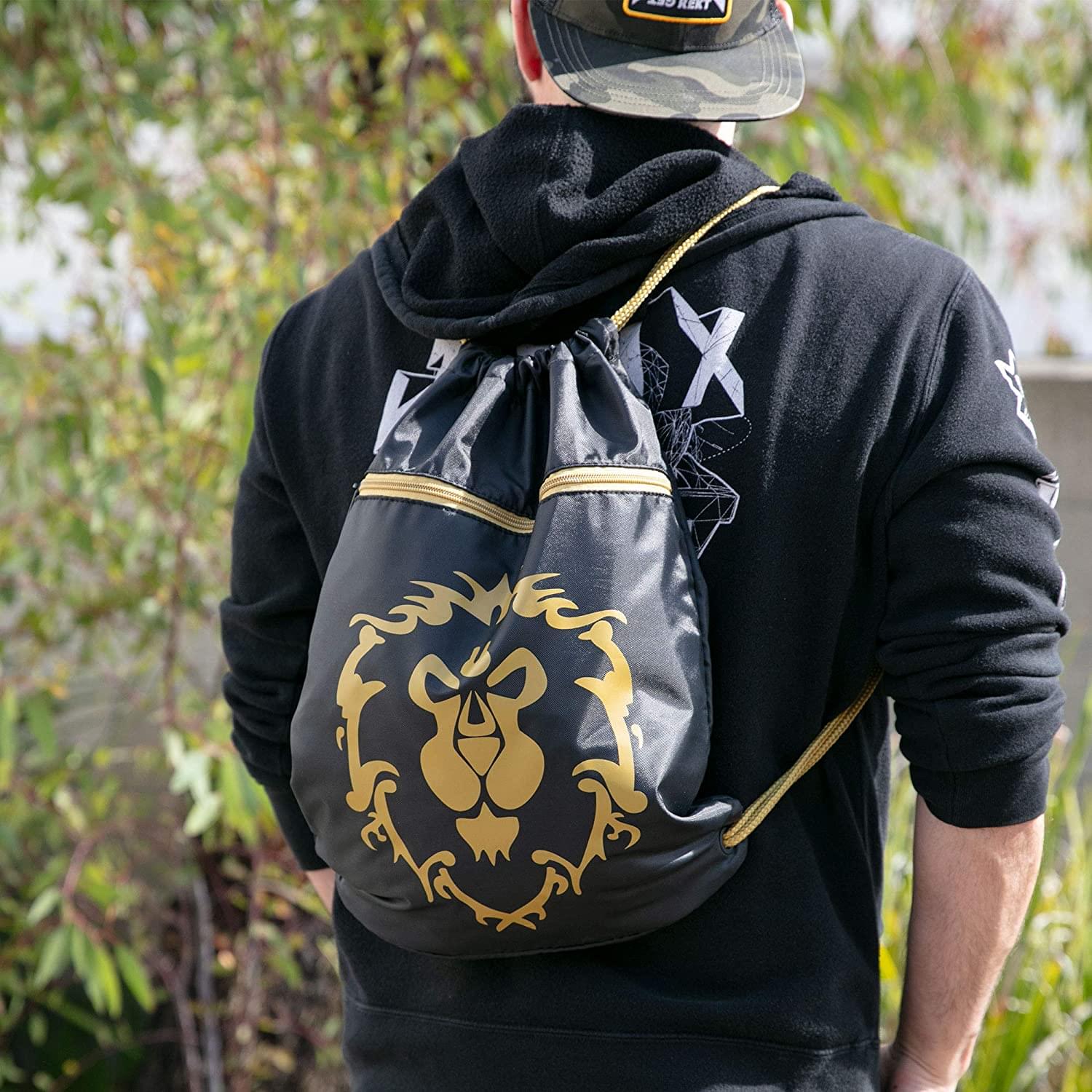 World of Warcraft Alliance Loot Bag 14 x 19 Inch Drawstring Cinch Backpack