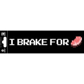 Minecraft "I Brake for Porkchop" 10"x3" Bumper Sticker, Black