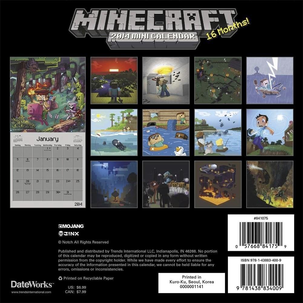 Minecraft 2014 Mini Calendar