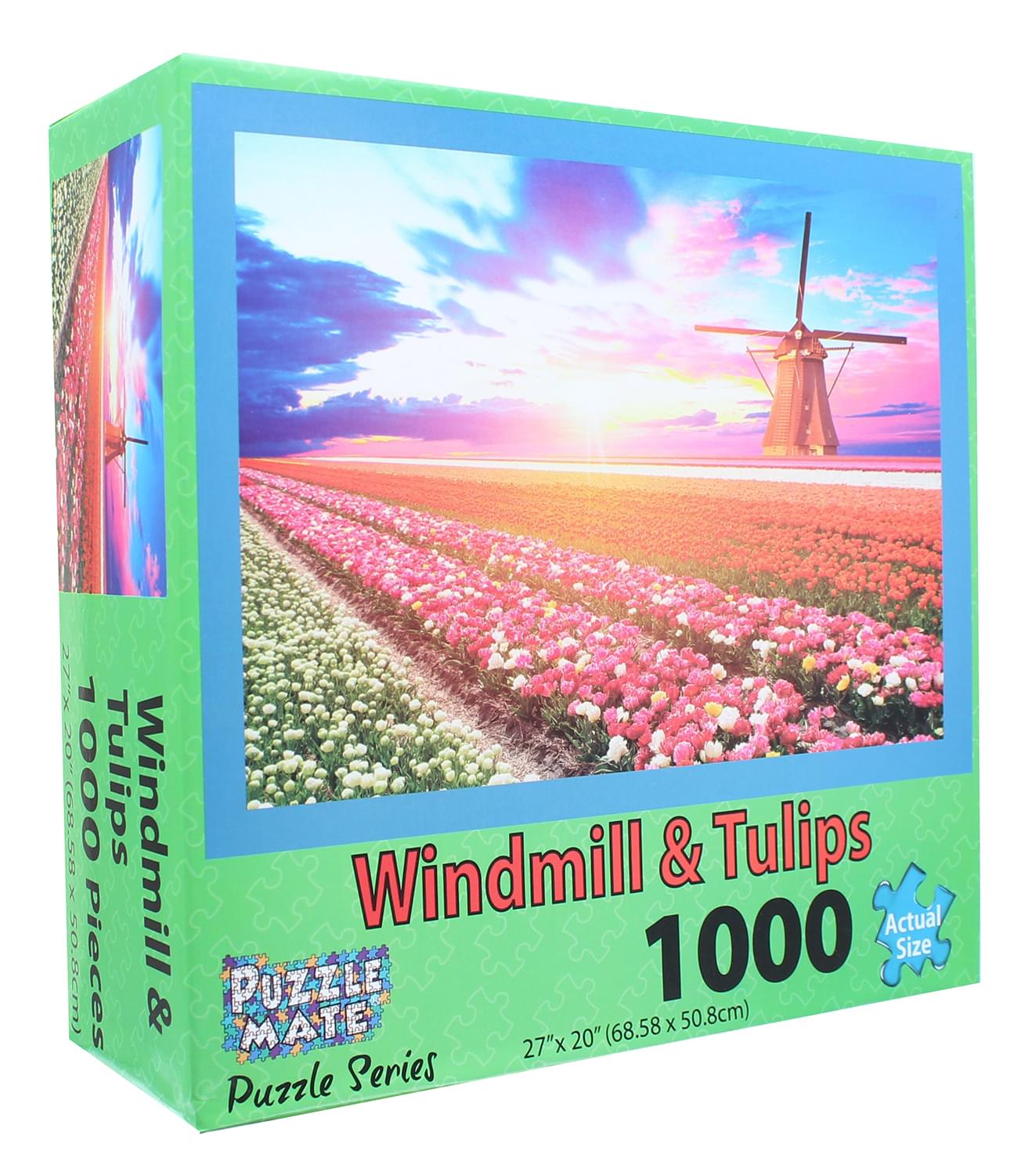 Windmill and Tulips 1000 Piece Jigsaw Puzzle