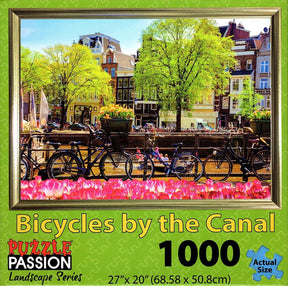 Bicycles By Canal 1000 Piece Landscape Jigsaw Puzzle