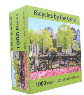 Bicycles By Canal 1000 Piece Landscape Jigsaw Puzzle