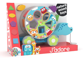 J'adore Wooden Turtle Shape Sorter Pull Toy