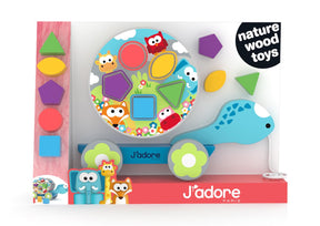 J'adore Wooden Turtle Shape Sorter Pull Toy