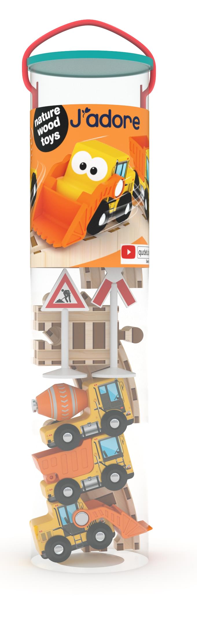 J'adore Construction Train and Rail Wooden Toy Playset