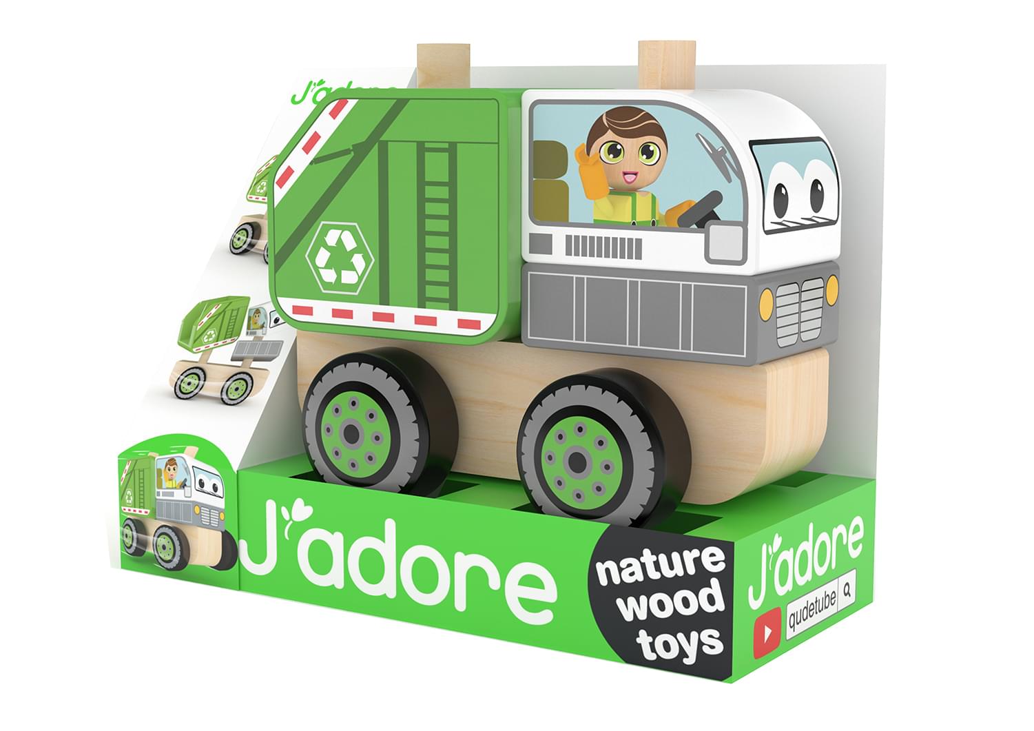 J’adore Garbage Truck Wooden Stacking Toy