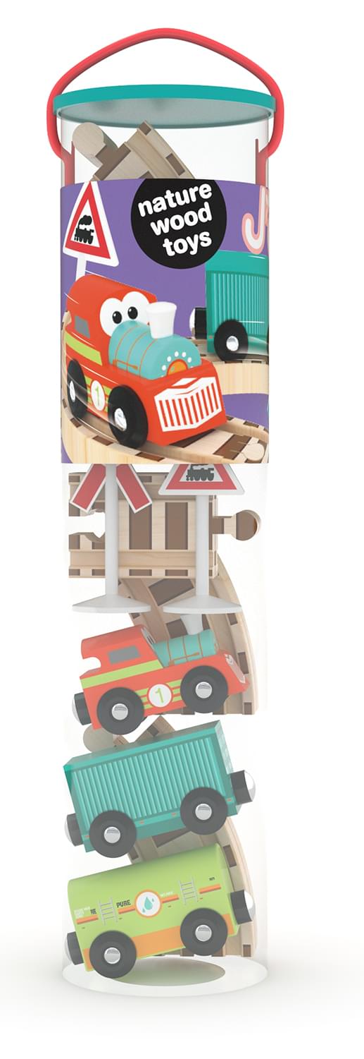 J'adore Loco Train and Rail Wooden Toy Playset
