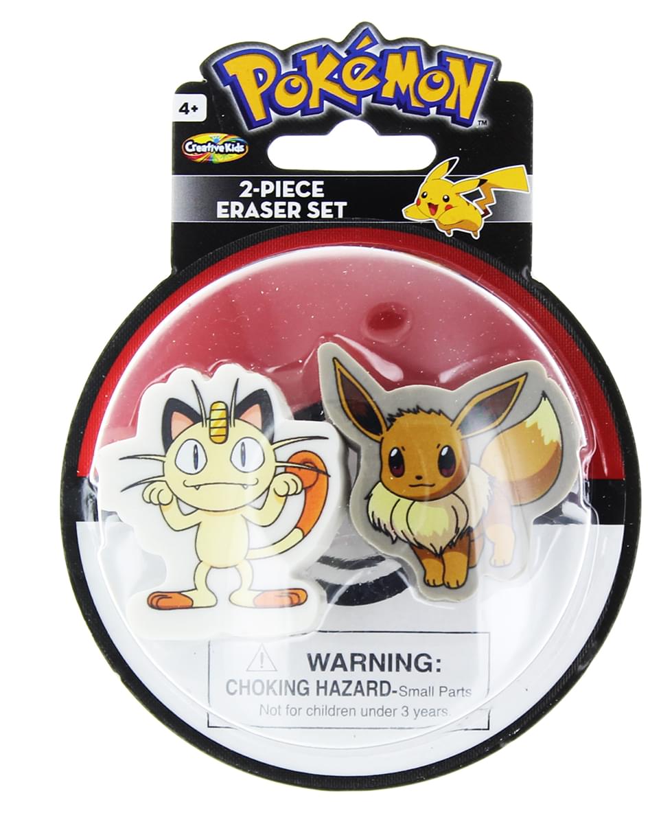 Pokemon Eraser 2-Pack: Meowth & Eevee