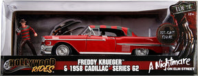 Nightmare On Elm Street 1:24 Freddy 58 Cadillac Series 62 Diecast Car and Figure