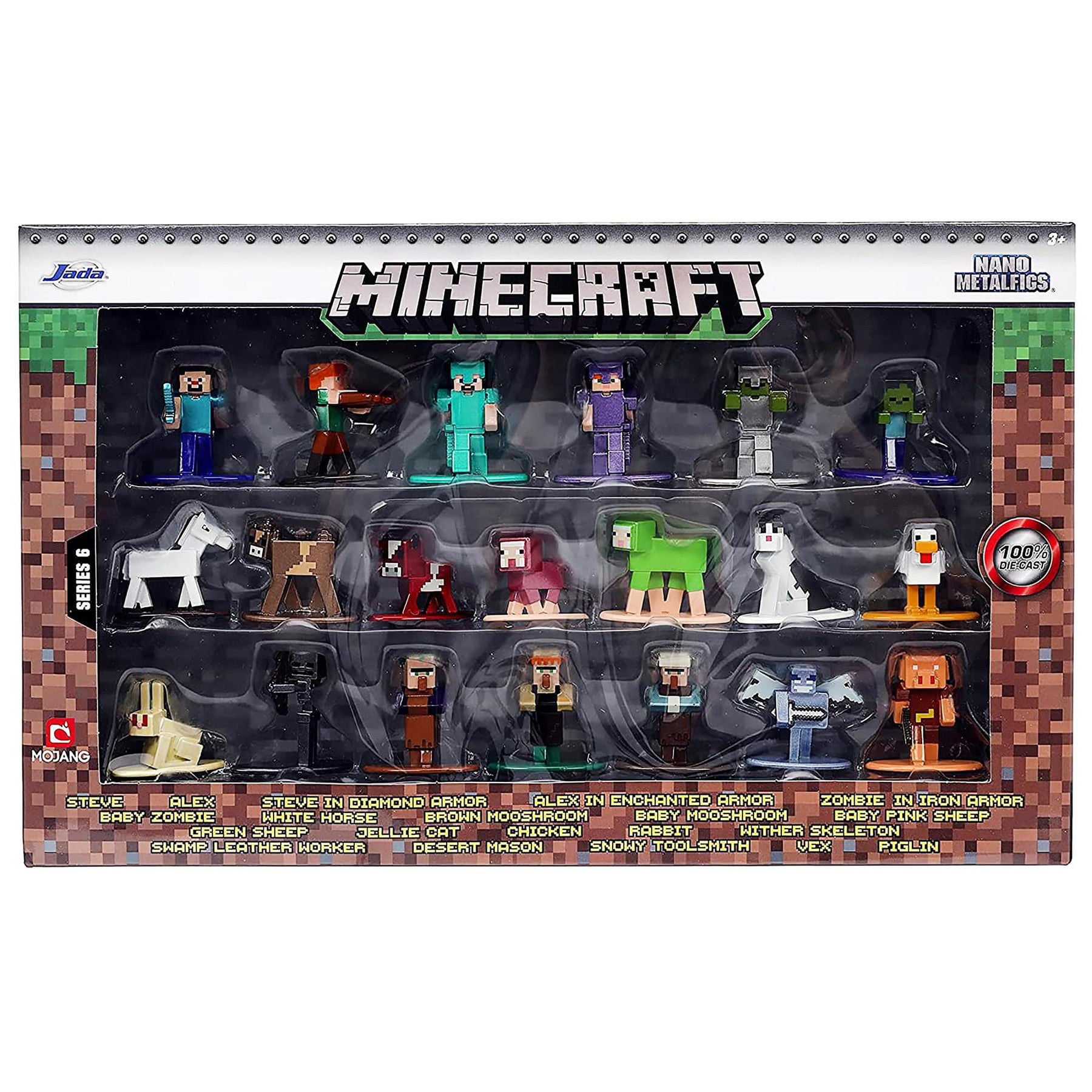 Minecraft Nano Metalfigs 20 Pack Wave 6 | 1.65 Inch Die-Cast Metal Figures