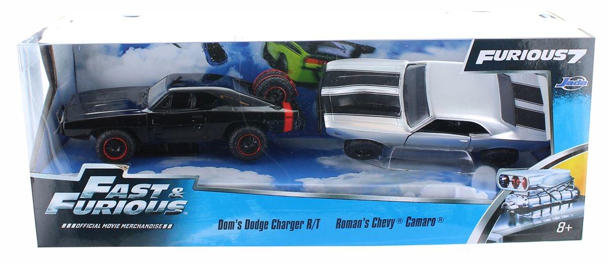 Fast & Furious 1:32 Die-Cast Vehicle 2-Pack Dom's Charger and Roman's Camaro