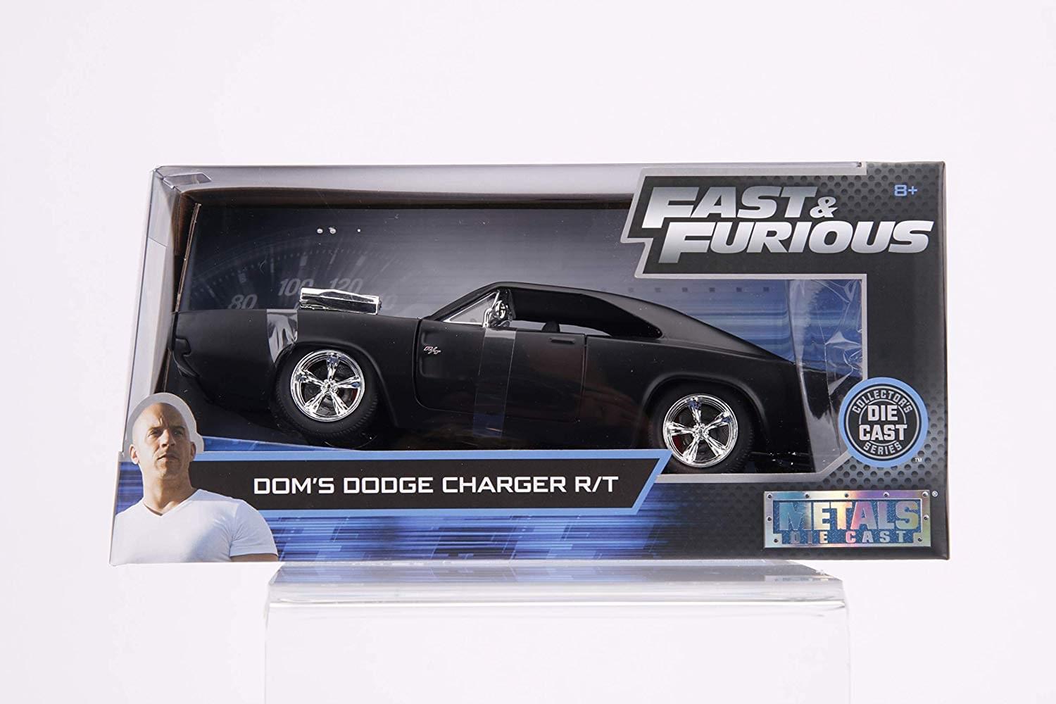 Fast & Furious Dom's Matte Black 1970 Dodge Charger R/T 1:24 Die Cast Vehicle