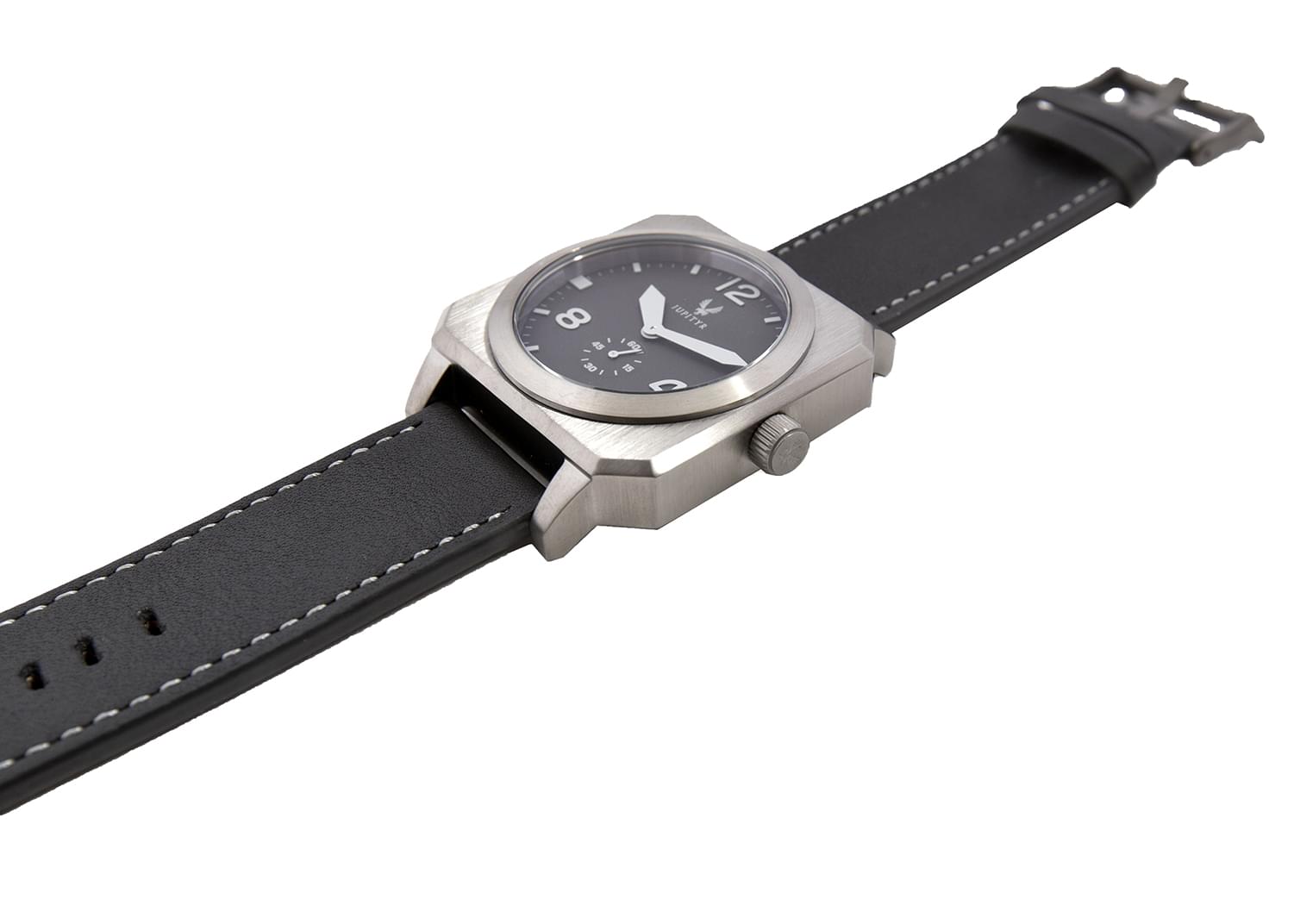 JUPITYR Men's Ganymede Leather Wrist Watch | Gunmetal Black Analog Dial