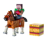Minecraft 3" Action Figure 2-Pack Steve with Brown Horse