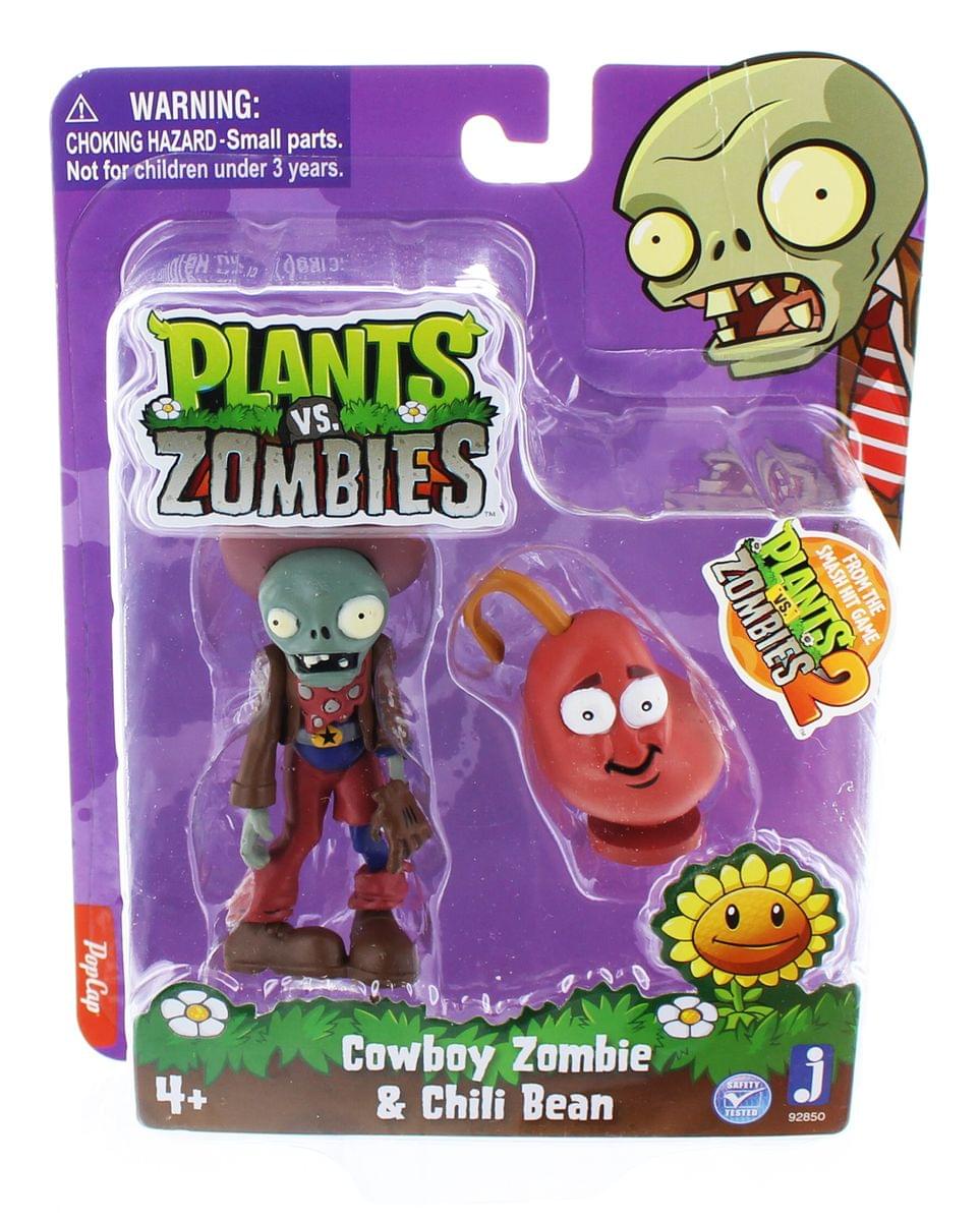 Plants Vs Zombies 3" Figure 2-Pack: Cowboy Zombie & Chili Bean