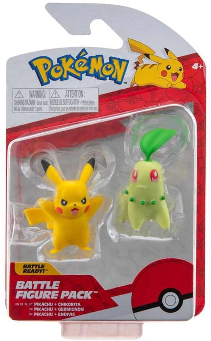 Pokemon 2 Inch Battle Figure 2 Pack | Chikorita & Pikachu