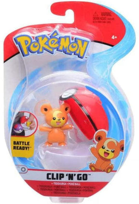Pokemon Clip N Go Poke Ball Set | 2 Inch Teddiursa & Poke Ball