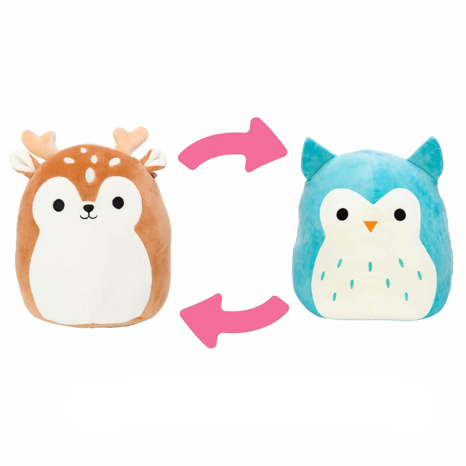 Squishmallow 12-Inch Flip A Mallow Plush Toy | Fawn and Teal Owl
