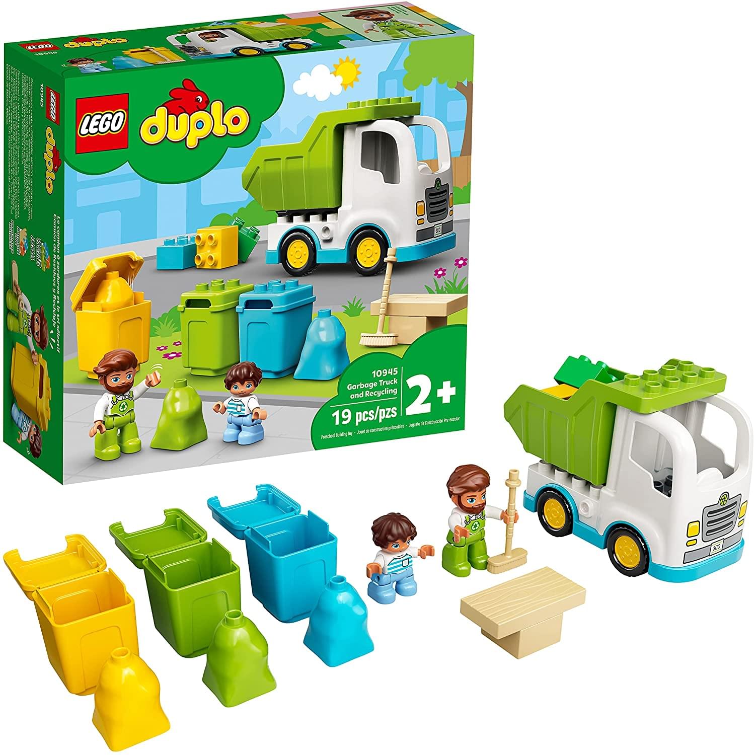 LEGO DUPLO 10945 Town Garbage Truck and Recycling 19 Piece Building Kit