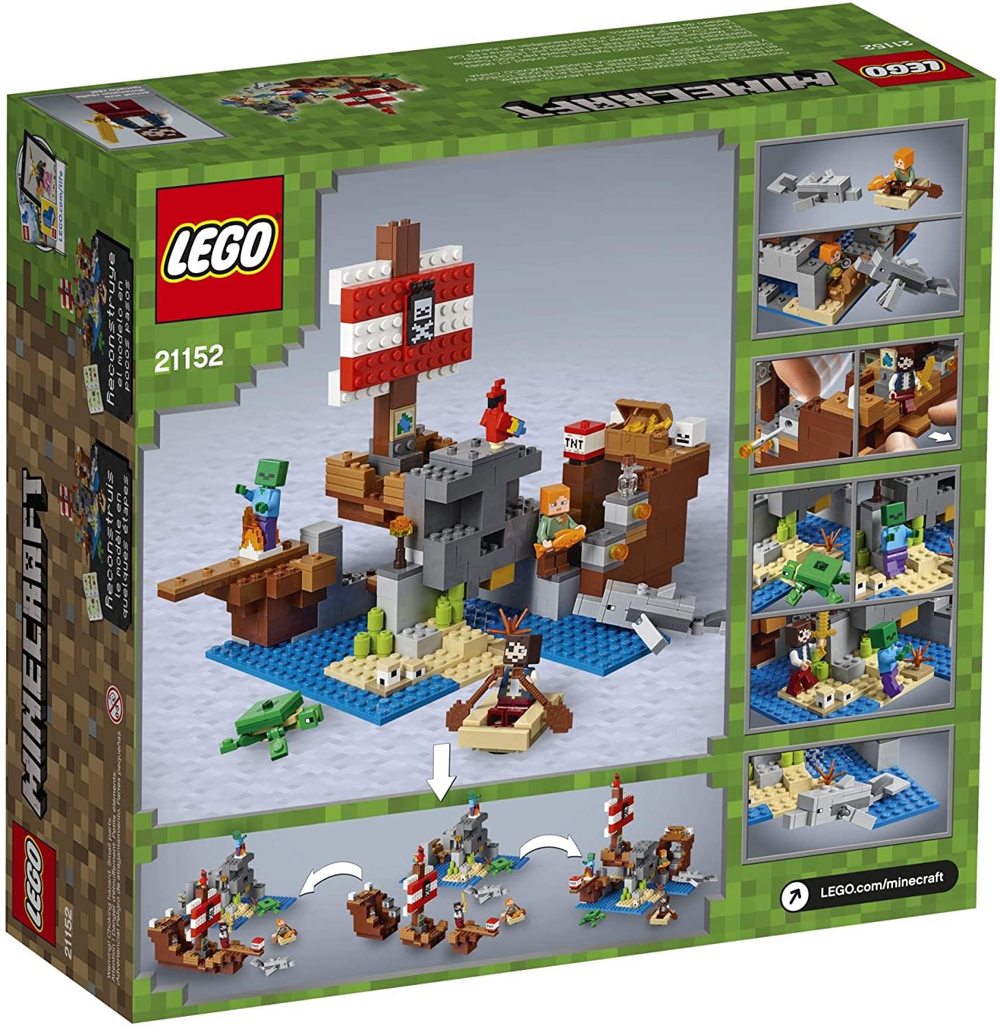 LEGO Minecraft The Pirate Ship Adventure 21152 | 386 Piece Building Kit
