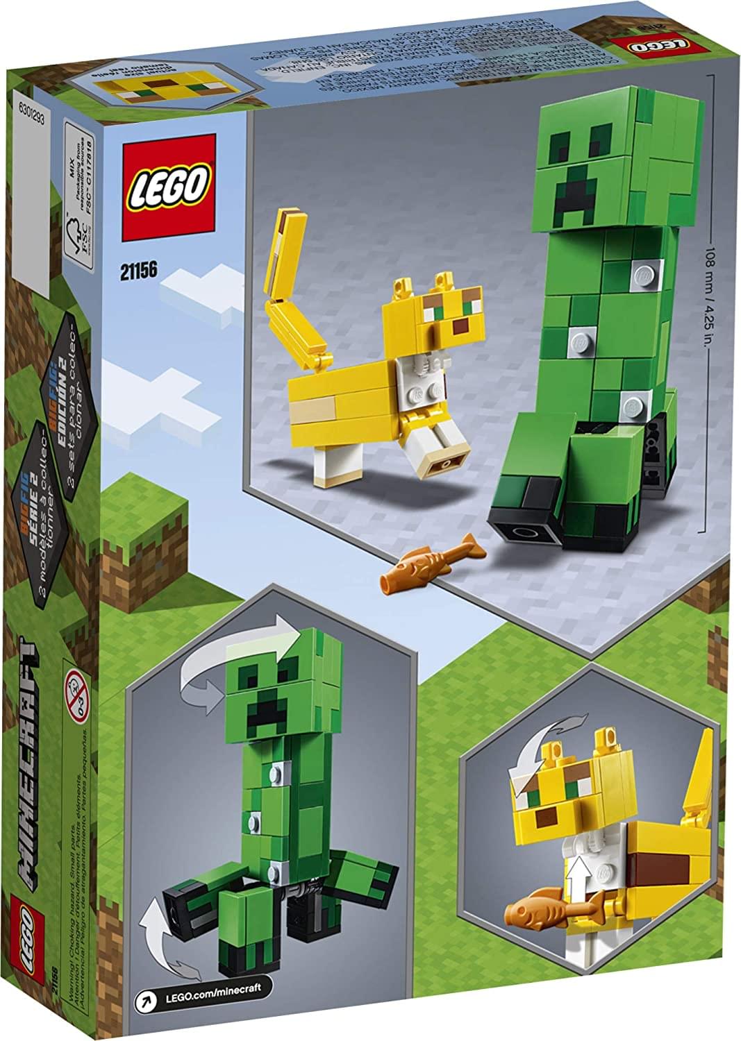 LEGO Minecraft Creeper BigFig & Ocelot 21156 | 184 Piece Building Figure Set
