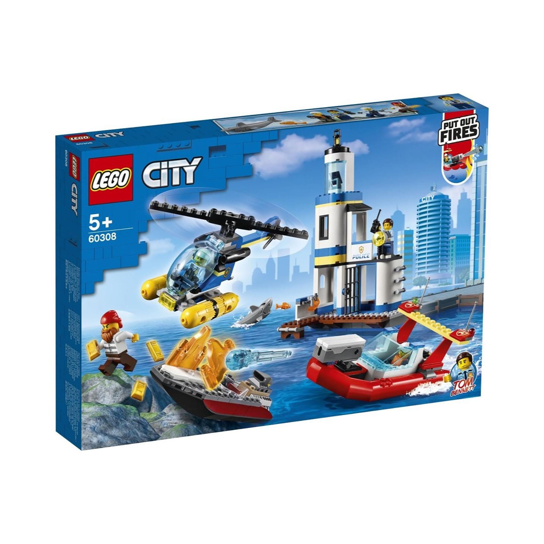 LEGO City 60308 Seaside Police and Fire Mission 297 Piece Building Kit
