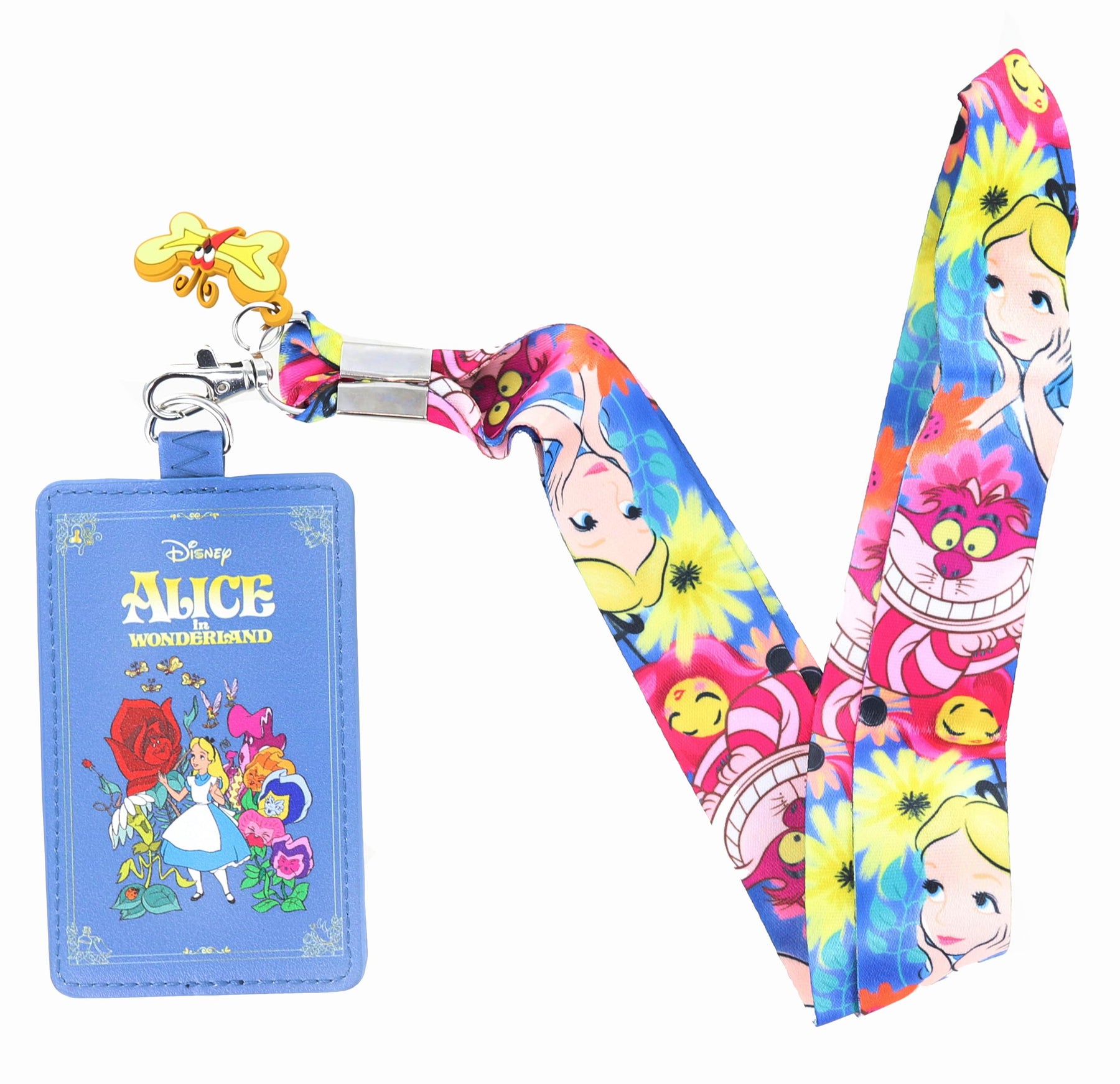 Disney Alice In Wonderland Lanyard with Cardholder and Charm