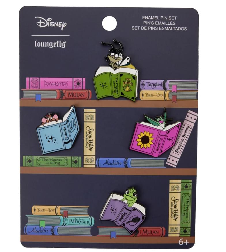 Disney Princess Books 4 Piece Collector Enamel Pin Set