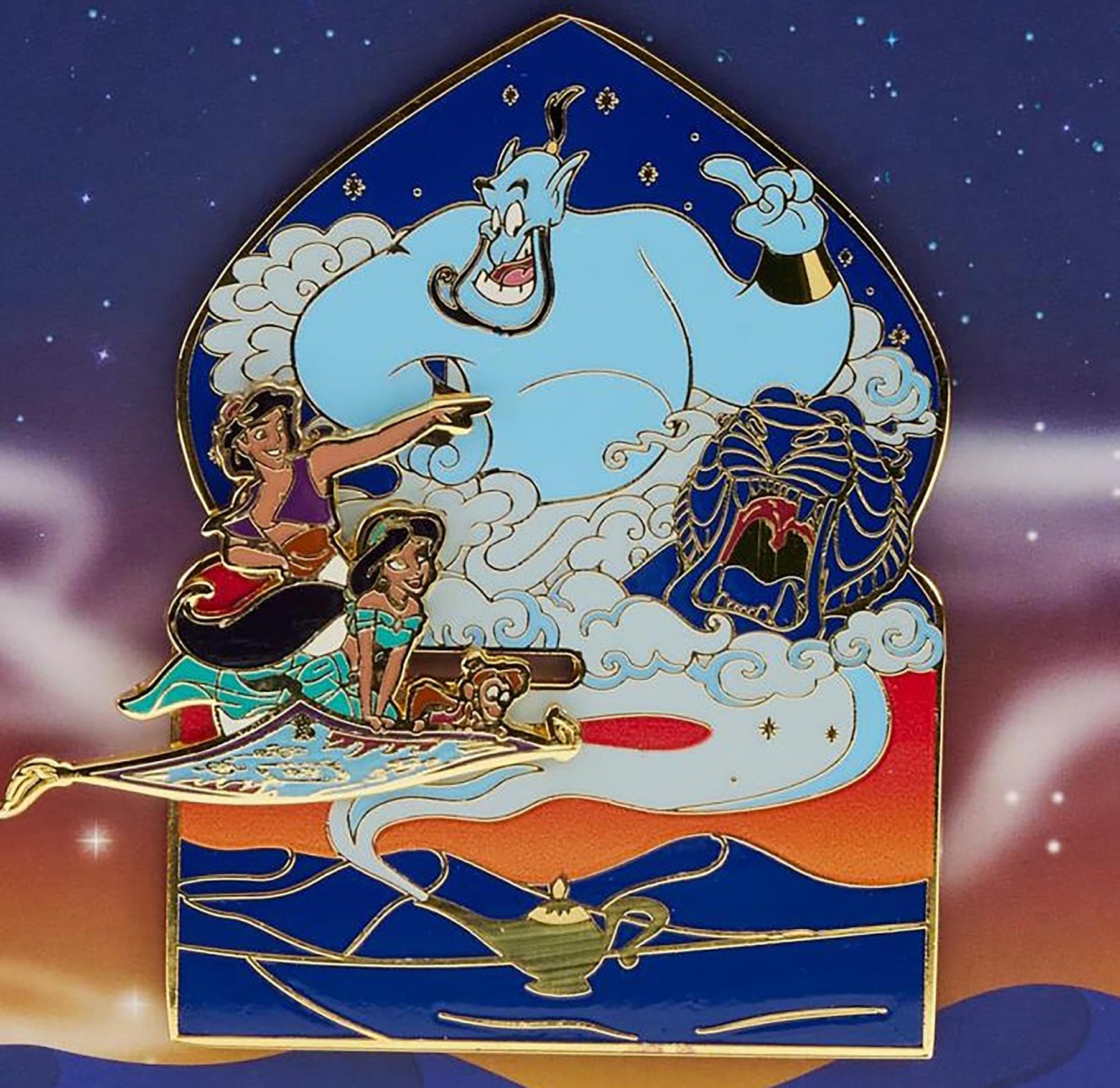 Disney Aladdin 30th Anniversary 3 Inch Sliding Enamel Pin