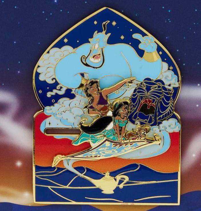 Disney Aladdin 30th Anniversary 3 Inch Sliding Enamel Pin