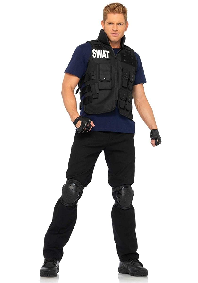 SWAT 4 Piece Men's Costume, One Size 50-62