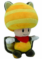 Super Mario Bros Flying Squirrel Yellow Toad 8" Plush Doll