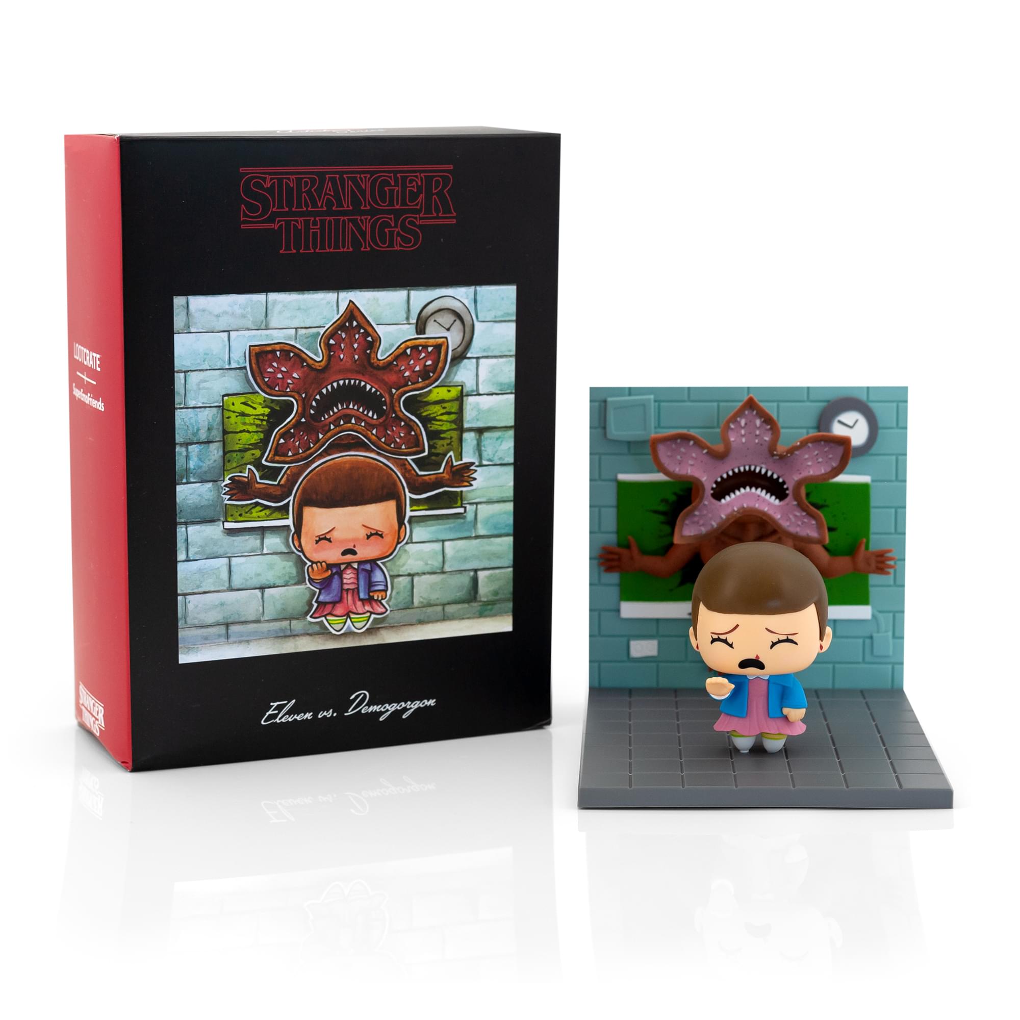 Stranger Things Eleven Vs. Demogorgon Exclusive Diorama | SuperEmoFriends Design