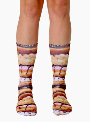 Stacked Donuts Photo Print Crew Socks